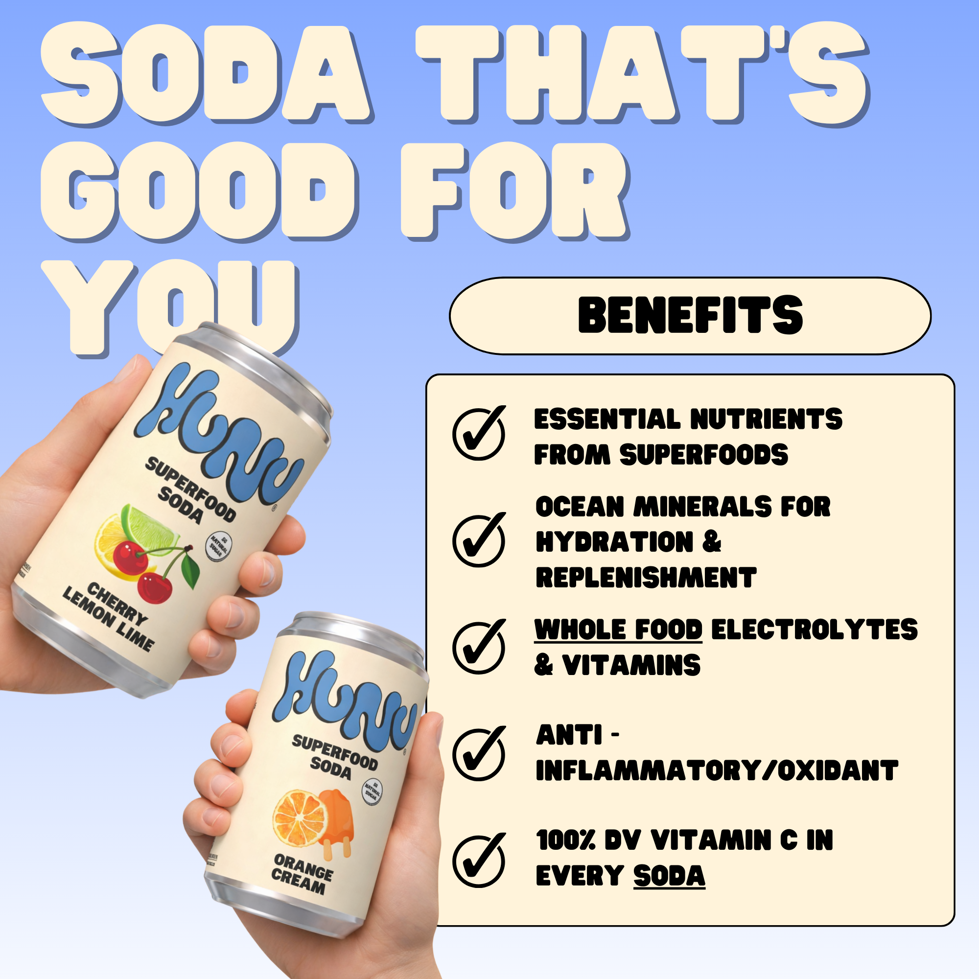 HUNU SODA Variety Pack (12 Pack)